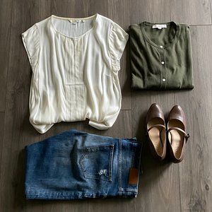 Boden Pleated Front Cream Sleeveless Blouse